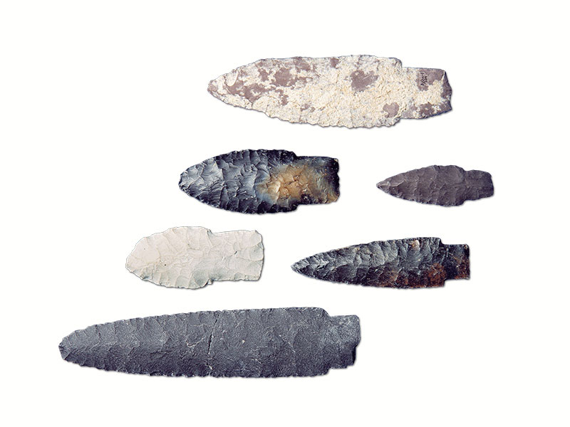 photo of arrowheads from the archaeology collection