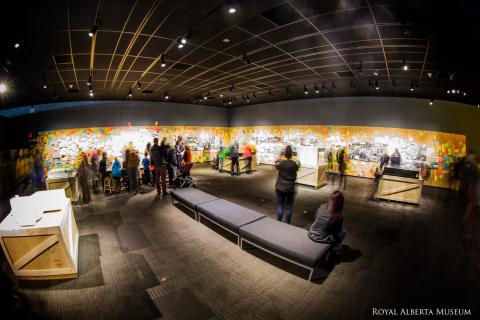 Crowds move through the galleries at the Glenora closing party