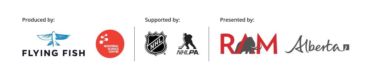 logos for Flying Fish, Montreal Science Centre, NHL, NHLPA, RAM, and Government of Alberta